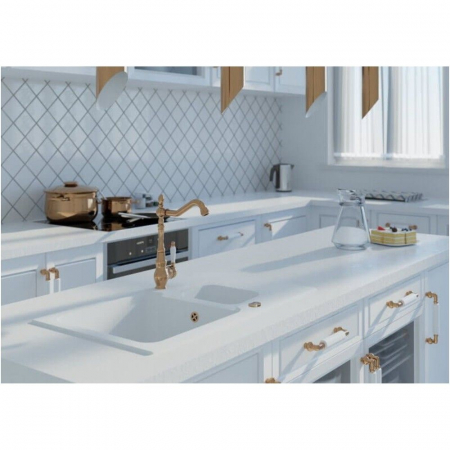 Baterie bucatarie pentru chiuveta LORA, monocomanda, cupru/alb, inaltime 30.4 cm - CASA BLANCA [1]