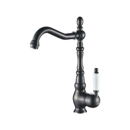 Baterii bucatarie - Baterie bucatarie pentru chiuveta LORA, monocomanda, negru/alb, inaltime 30.4 cm - CASA BLANCA