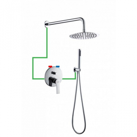 Baterie incastrata cu set de dus LEVEL BLV77P, crom - CASA BLANCA [2]