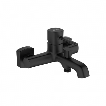 Baterii cada/dus - Baterie cada POLLA, monocomanda, negru - LAVEO