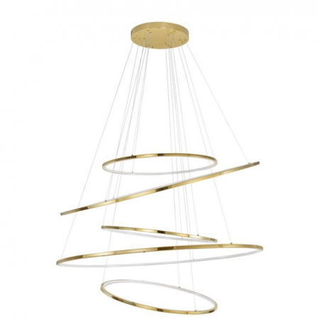 LED - Candelabru cercuri LED NUDOS, auriu, dimabil, 3000K, 19670 lm, diametru 120 cm - NOVA LUCE