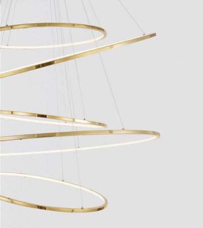 Candelabru cercuri LED NUDOS, auriu, dimabil, 3000K, 19670 lm, diametru 120 cm - NOVA LUCE [1]