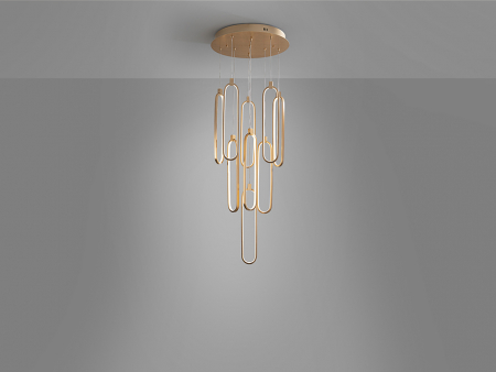 Candelabru COLETTE LED, auriu-rose, dimabil, 117W, 3000K, diametru 50 cm - SCHULLER [5]