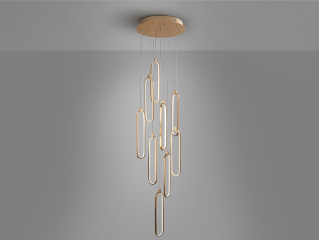 Candelabre - Candelabru COLETTE LED, auriu-rose, dimabil, 117W, 3000K, diametru 50 cm - SCHULLER