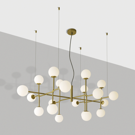 Corpuri de iluminat - INTERIOR - Candelabru DORIS, auriu/alb, 20*G9, lungime 155 cm - ACB