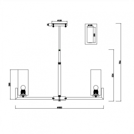 Candelabru FORTANO, alama/negru, 10*E27, diametru 86 cm - MAYTONI [4]