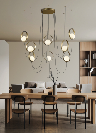 Candelabru LED HALO 8L, auriu/alb, 2700-3000K, 2960 lm - ACB [3]