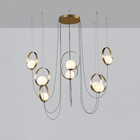 Candelabre - Candelabru LED HALO 8L, auriu/alb, 2700-3000K, 2960 lm - ACB