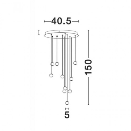 Candelabru LED NOCCI, negru, 3000K, 1860 lm, diametru 40.5 cm - NOVA LUCE [5]