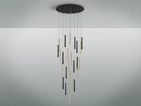 Candelabru LED VARAS, negru/auriu, 3000K, 11.250 lm, diamteru 90 cm - SCHULLER [3]