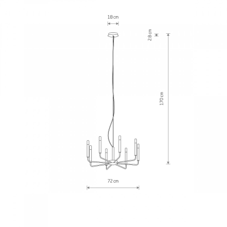 Candelabru ORTO VIII, negru, 8*E14, diametru 72 cm - NOWODVORSKI [1]