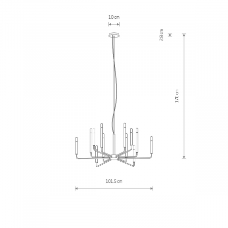 Candelabru ORTO XII A, negru, 12*E14, diametru 102 cm - NOWODVORSKI [1]