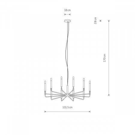 Candelabru ORTO XII B, gri deschis, 12*E14, diametru 102 cm - NOWODVORSKI [3]