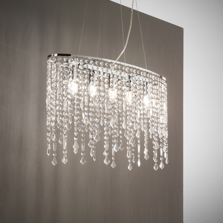 Candelabre - Candelabru RAIN SP5 crom, 5*E14, 40W, lungime 66.5 cm - IDEAL LUX