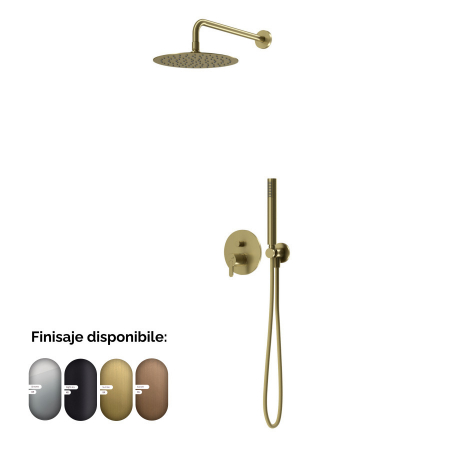 Coloana de dus cu baterie incastrata SENSE, auriu, monocomanda - SPATIO [1]