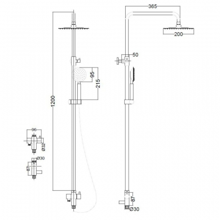 Coloana de dus STEEL BLR01, inox, inaltime 120 cm - CASA BLANCA [2]