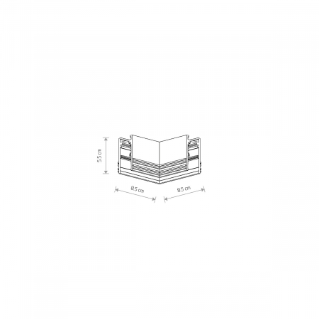 Conector de colt orizontal pentru sina magnetica LVM incastrata, 8.5 cm - NOWODVORSKI [1]