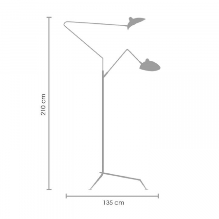 Lampadar CRANE-F3, negru, 40W, 210 cm - STEP INTO DESIGN [10]