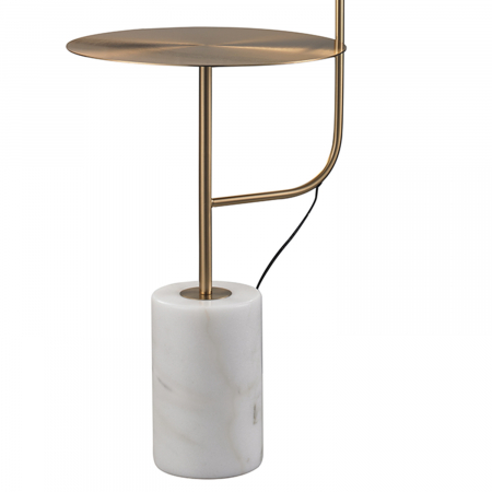 Lampadar LED cu etajera VINCENT, auriu/marmura, 3000K [3]