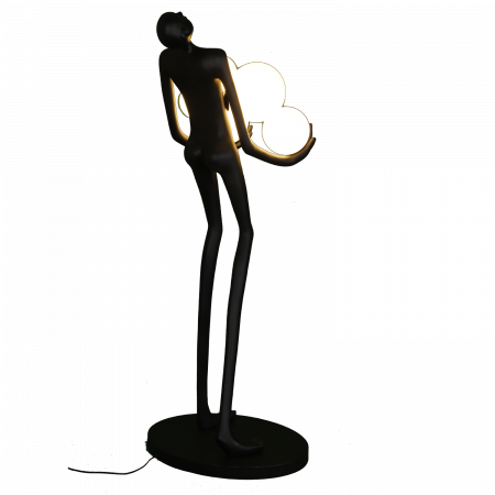 Lampadar WOMAN, negru/alb, înălțime 180 cm [7]