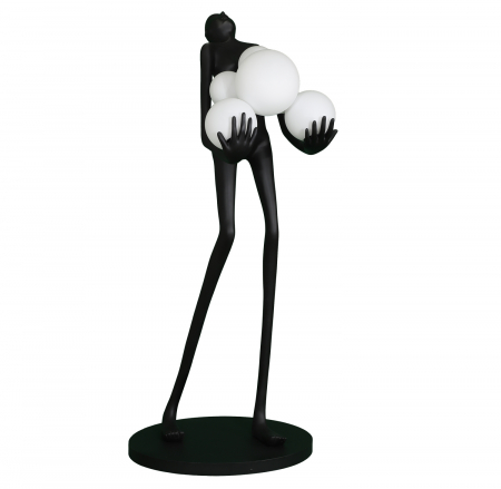 Lampadare - Lampadar WOMAN, negru/alb, înălțime 180 cm