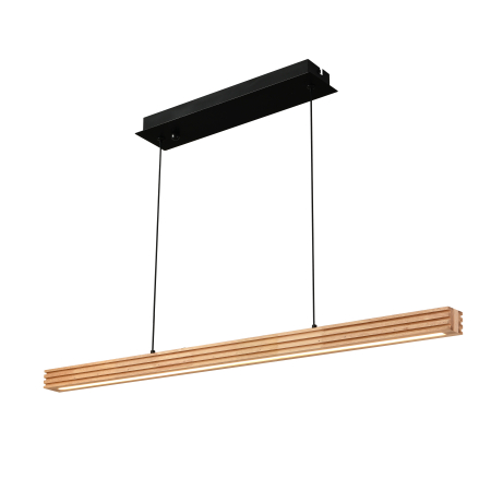 Lampi suspendate - Lampa suspendata dimabila LED HOTAKA, lemn/negru, 3000K, 120 cm