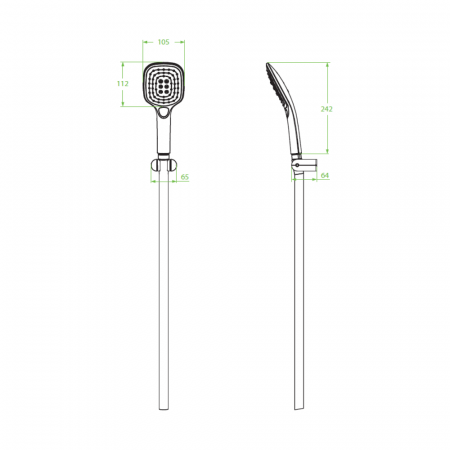 Kit de dus ZORITA, crom/negru, para + furtun + suport, anticalcar, 3 functii, 1.5 m - LAVEO [2]