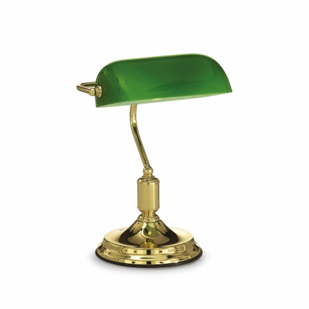 Lampa de birou LAWYER, alama antichizata/verde, inaltime 38 cm - IDEAL LUX