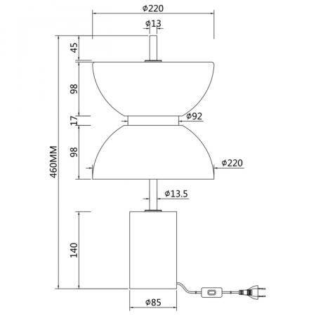 Lampa de masa LED KYOTO, auriu/gri, inaltime 46 cm - MAYTONI [4]