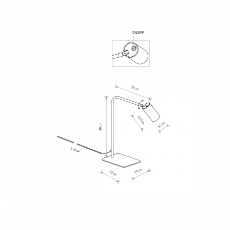 Lampa de masa MONO neagra, inaltime 40 cm - NOWODVORSKI [1]