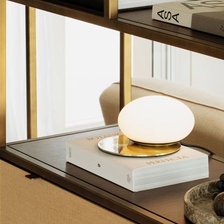 Lampă de masă NINFEA TL1, alb/alama, 1*GX53, diametru 20 cm - IDEAL LUX [1]