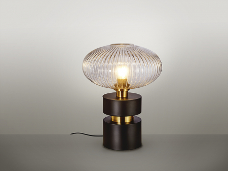 Veioze - Lampa de masa NORMA, negru/alama, inaltime 38 cm - SCHULLER