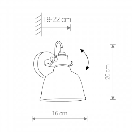 Lampa de perete AMALFI, argintiu/negru, 1*E27, 25W, diametru 16 cm - NOWODVORSKI [1]