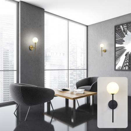 Lampa de perete DORIS, negru/alb, 1*G9, IP44, inaltime 40 cm - ACB [4]