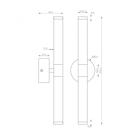 Lampa de perete LED AXIS, alb/auriu, 3000K, 1050 lm, inaltime 35.6 cm - MAYTONI [3]
