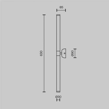 Lampa de perete LED AXIS, negru/alb, 3000K, 1400 lm, inaltime 63 cm - MAYTONI [6]