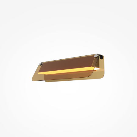 Corpuri de iluminat - INTERIOR - Lampă de perete LED FLAT II, negru/alama, 3000K, 730 lm, lungime 30 cm - MAYTONI