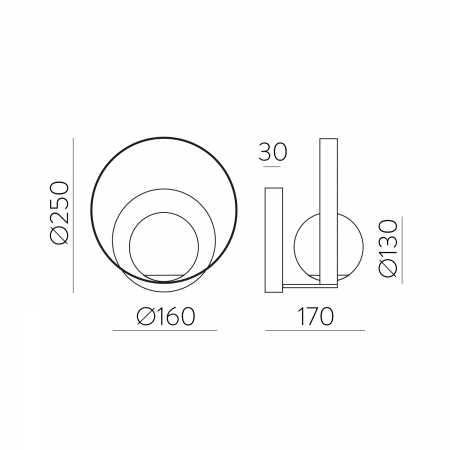 Lampa de perete LED HALO, auriu/alb, 2700-3000K, 370 lm - ACB [3]