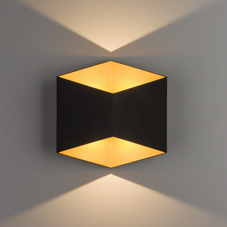 Perete - Lampa de perete LED pentru exterior TRIANGLES, inaltime 17.2 cm, negru-auriu - nowodvorski