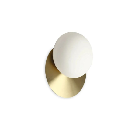 Aplice perete - Lampa de perete NINFEA, alama/alb, 20 cm - IDEAL LUX 293646