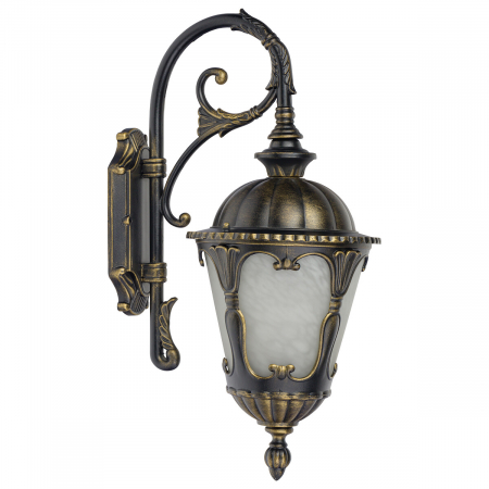Perete - Lampa de perete pentru exterior TYBR, negru/auriu patinat, 1*E27, IP44, inaltime 46 cm - NOWODVORSKI