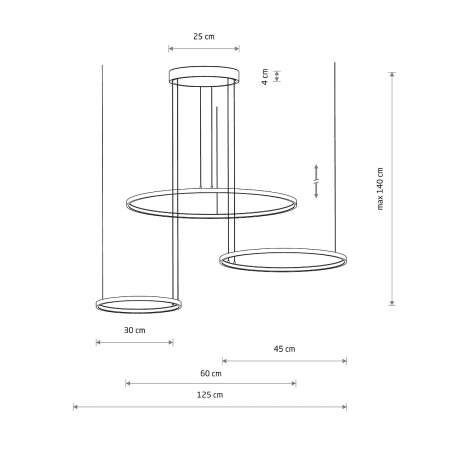 Lustră LED CIRCOLO neagră, 3000K, 125 cm - NOWODVORSKI [8]