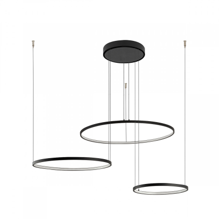 LED - Lampa suspendata LED CIRCOLO neagra, 45W, 3000K, dimensiune 125 cm - NOWODVORSKI