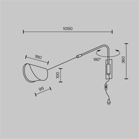 Lampa perete MOLLIS I, negru/alb, 105 cm - MAYTONI MOD126WL-01B1 [3]
