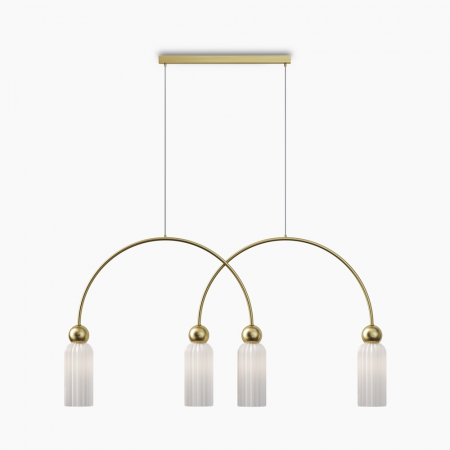 Lampa suspendata ANTIC, auriu/alb, 4*E14, lungime 110 cm - MAYTONI