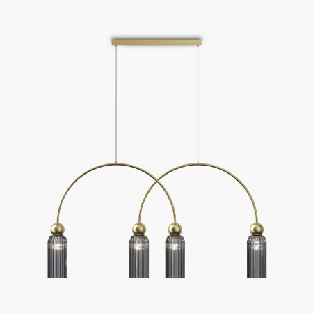 Lampi suspendate - Lampa suspendata ANTIC, auriu/gri, 4*E14, lungime 110 cm - MAYTONI