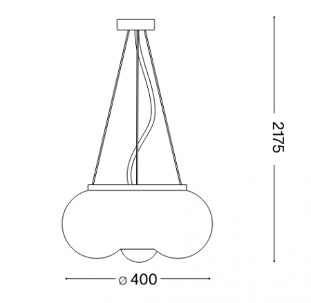 Lampa suspendata ARIZONA SP3, alb/alama, diametru 40 cm - IDEAL LUX [4]