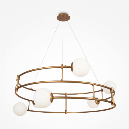 Lampi suspendate - Lampa suspendata BALANCE, auriu/alb, 6*G9, 40W, diametru 81 cm - MAYTONI