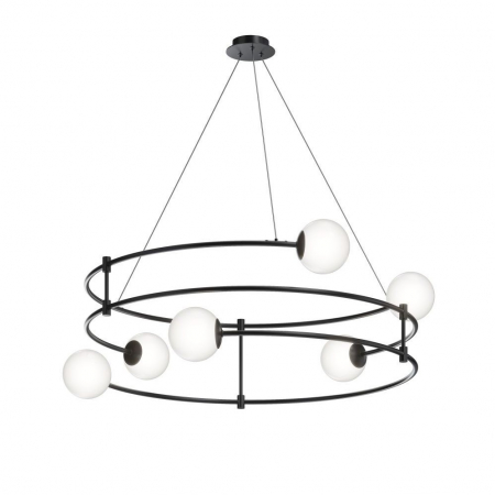 Lampi suspendate - Lampa suspendata BALANCE, negru/alb, 6*G9, 40W, diametru 81 cm - MAYTONI