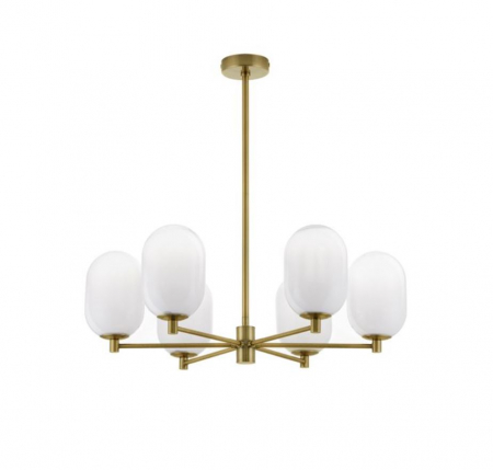 Lampi suspendate - Lustra BALOR aurie, 6*G9, diametru 65 cm - NOVA LUCE